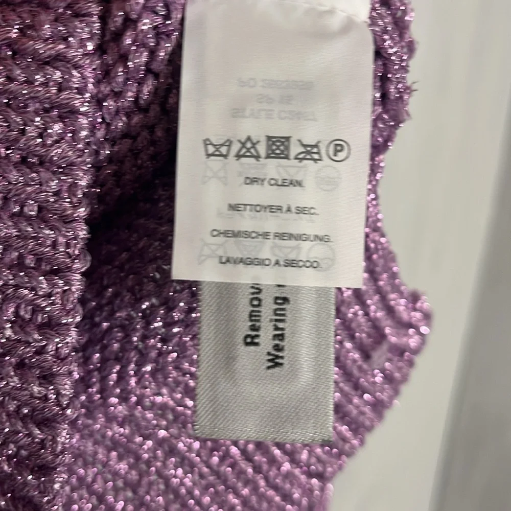 J.Crew Metallic Sparkle Side Slit Purple Pullover Sweater Size M‎